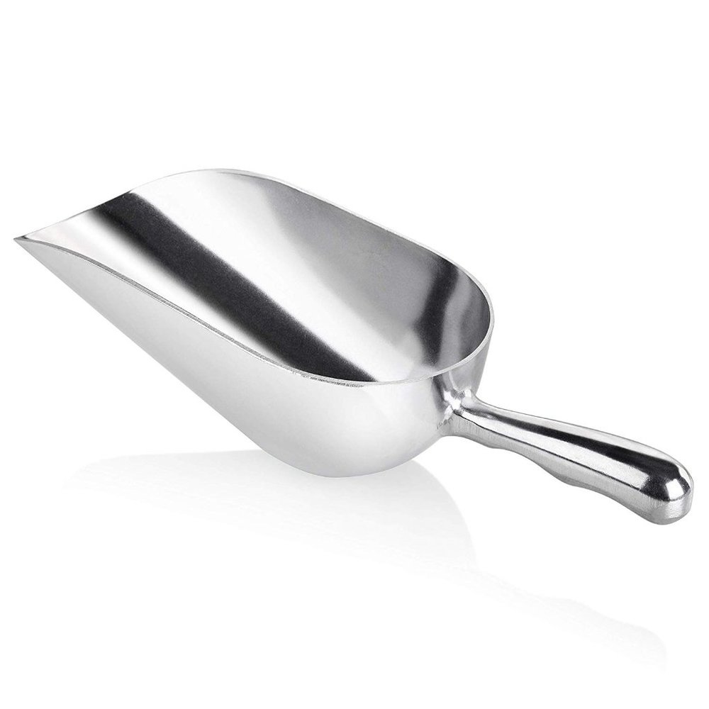 LOT OF 2-XLG Silver Ice/Flour Scoops Aluminum 58oz